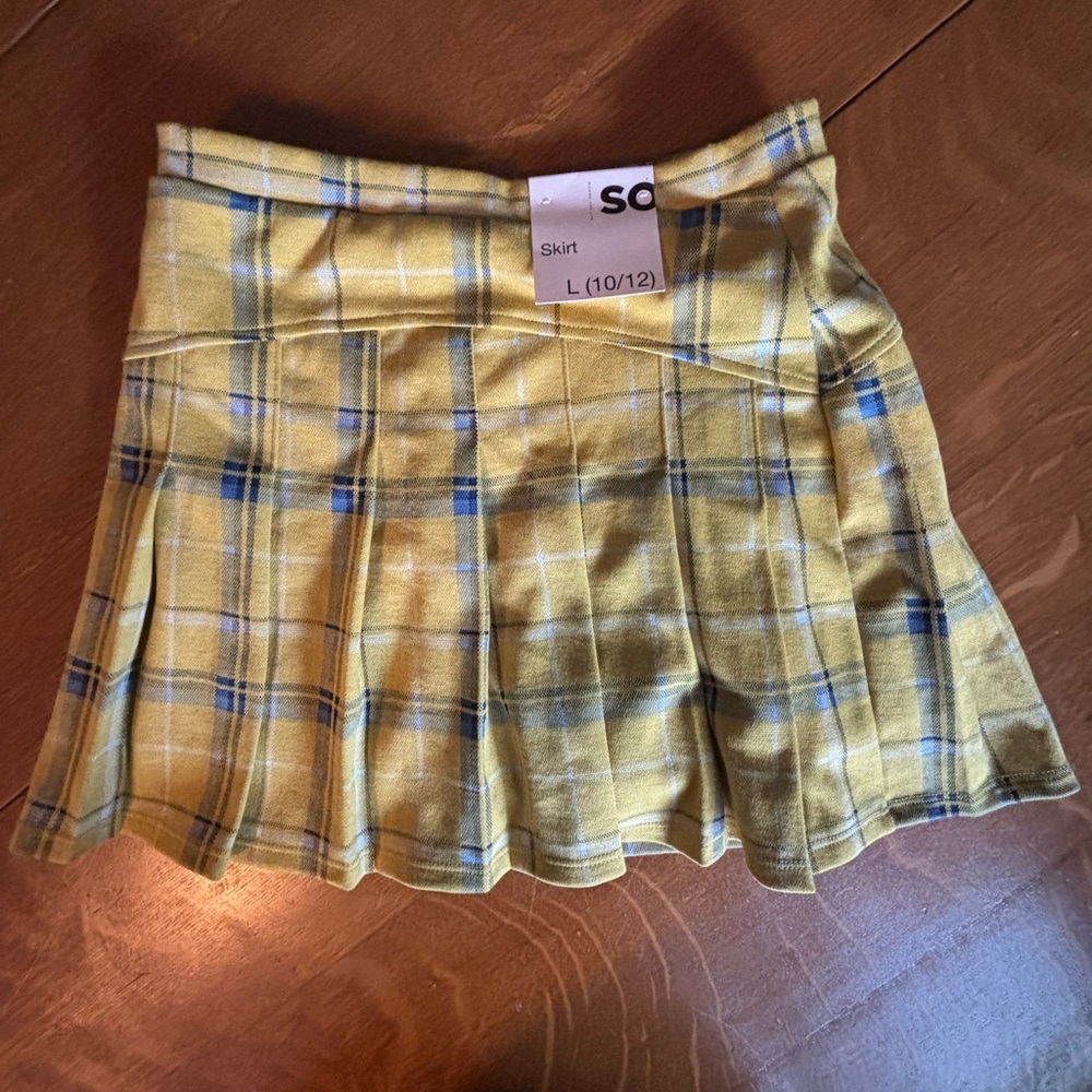 SO Yellow Cream Skater Mini Skirt